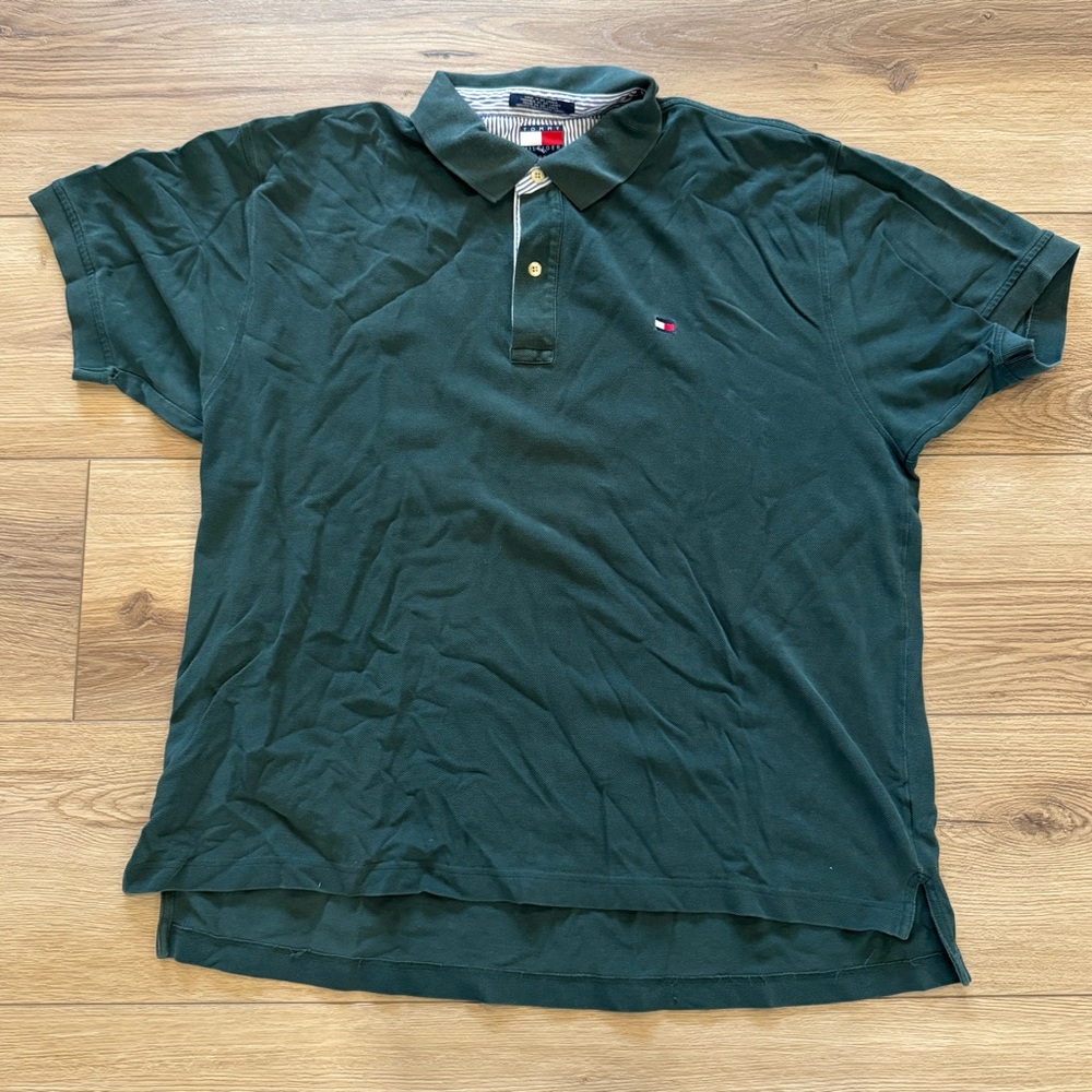 Mens Big & Tall Tommy Hilfiger Hunter Dark Green Polo SS Shirt Size 3XLT